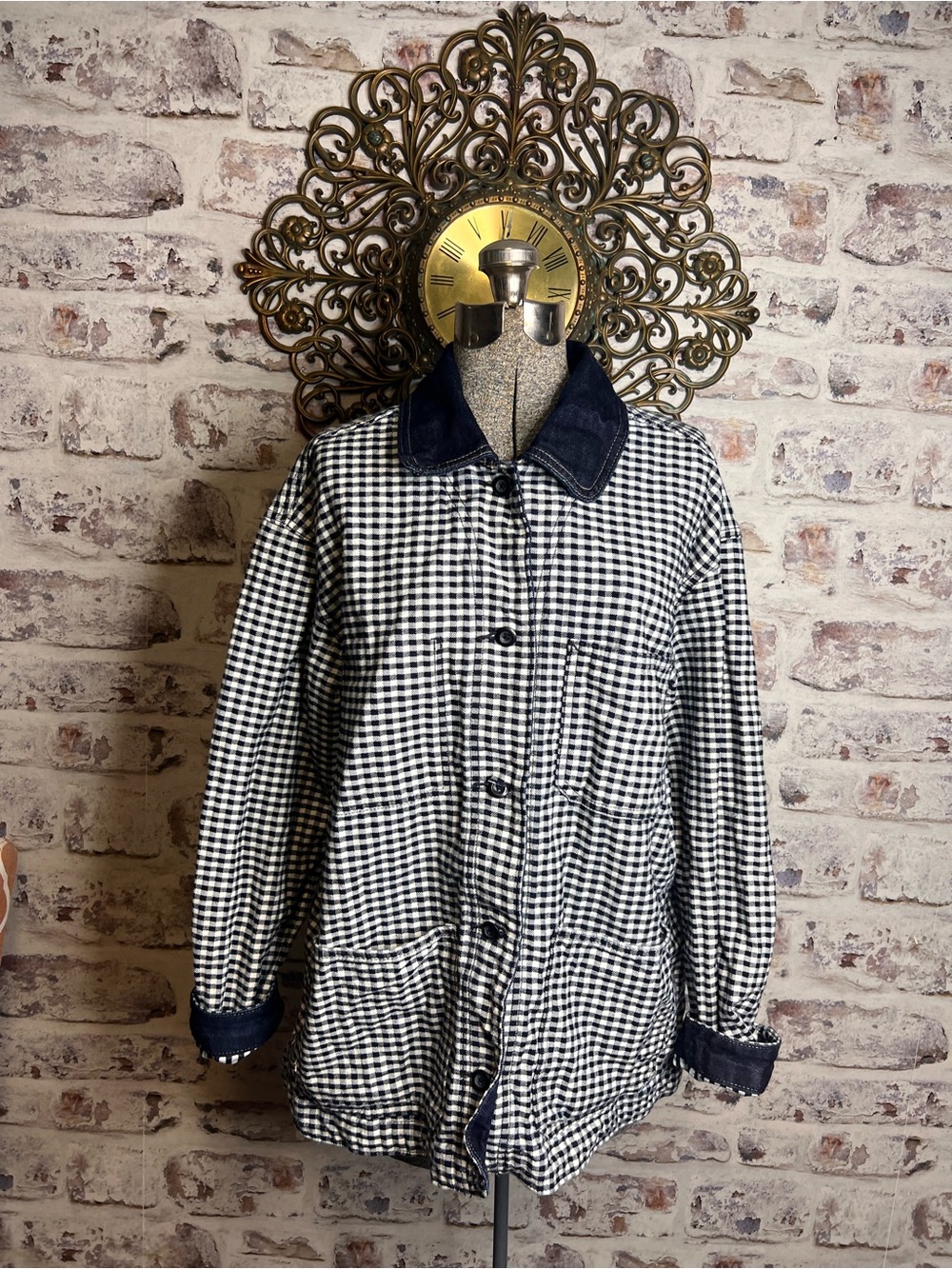 Gap x Doen Gingham Denim Chore Jacket